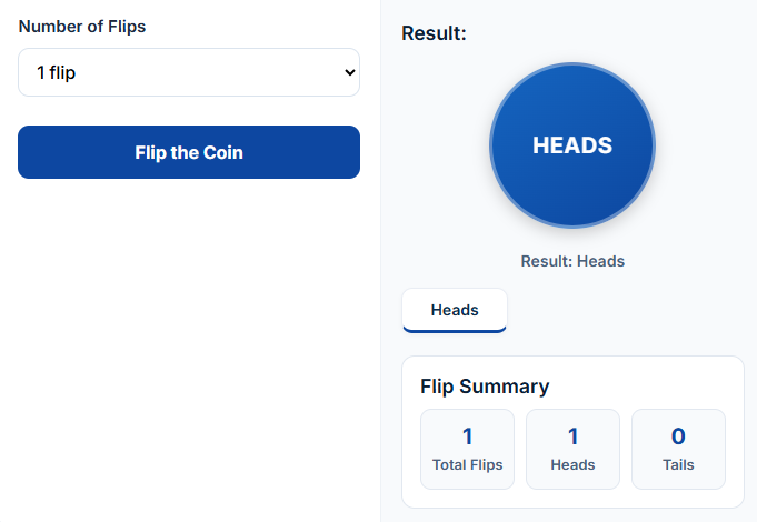 coin flip heads or tails